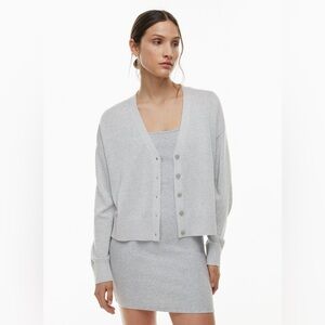 Aritzia The Group Babaton Clarity Cardigan Heather Chrome Size Extra Small
